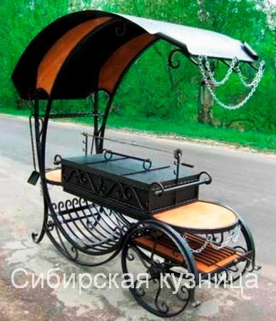 Фото Мангалы кованые и сварные, с крышей, на заказ