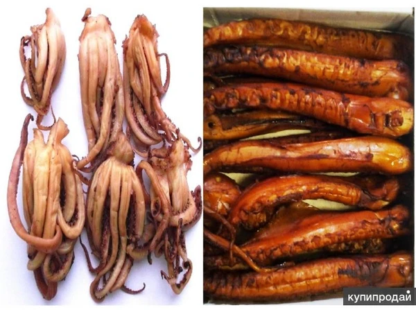 Фото Щупальца осьминога холодного копчения, весовые снеки.