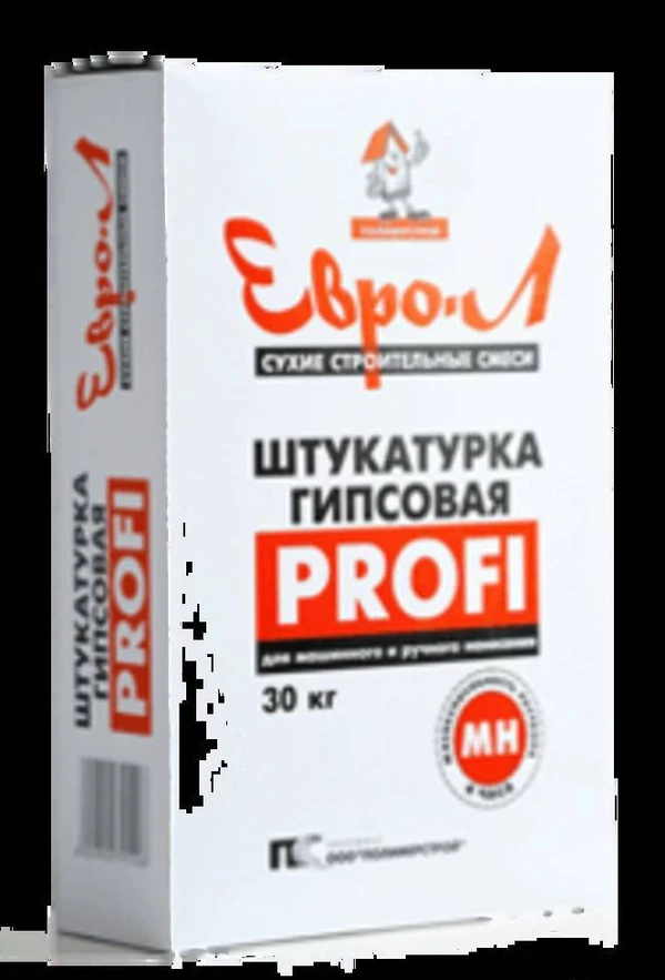 Фото Штукатурка гипсовая PROFI "ЕВРО-Л" машинного и ручного нанес