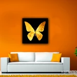 Фото №4 Золотая бабочка на черном фоне- картина в стиле wellness-art